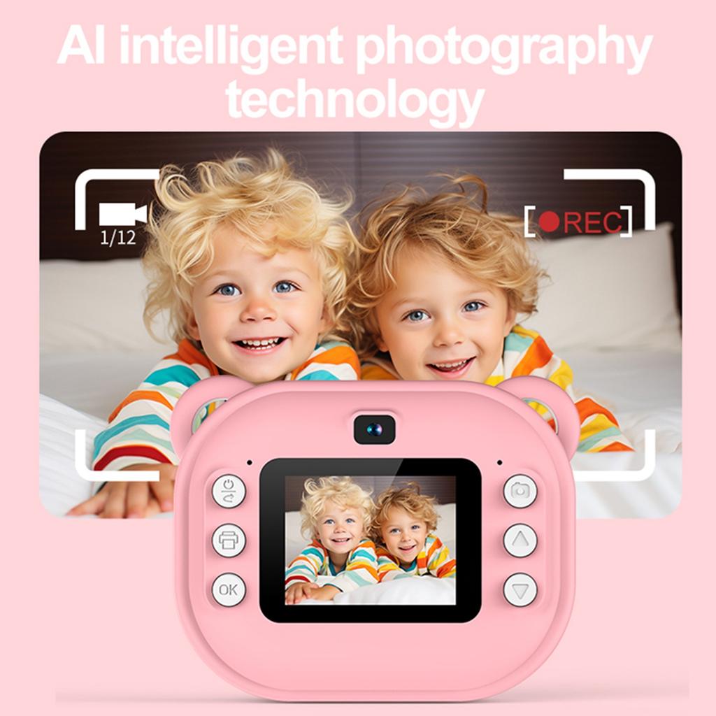 Kids Instant Print Camera Kids Camera 1080P Digital Camera with Dual Lens 2 Inch Screen Built in Battery Picture Frames