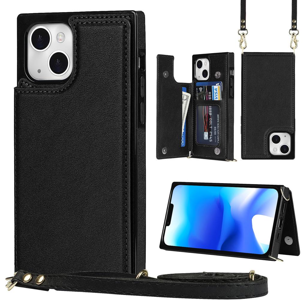 Luxury Crossbody Lanyard Strap Magnetic Leather Case for iPhone 15 14Plus 13 12 11 Pro Max for Samsung S23 S22 S21 S20Ultra Plus for Huawei Mate40Pro