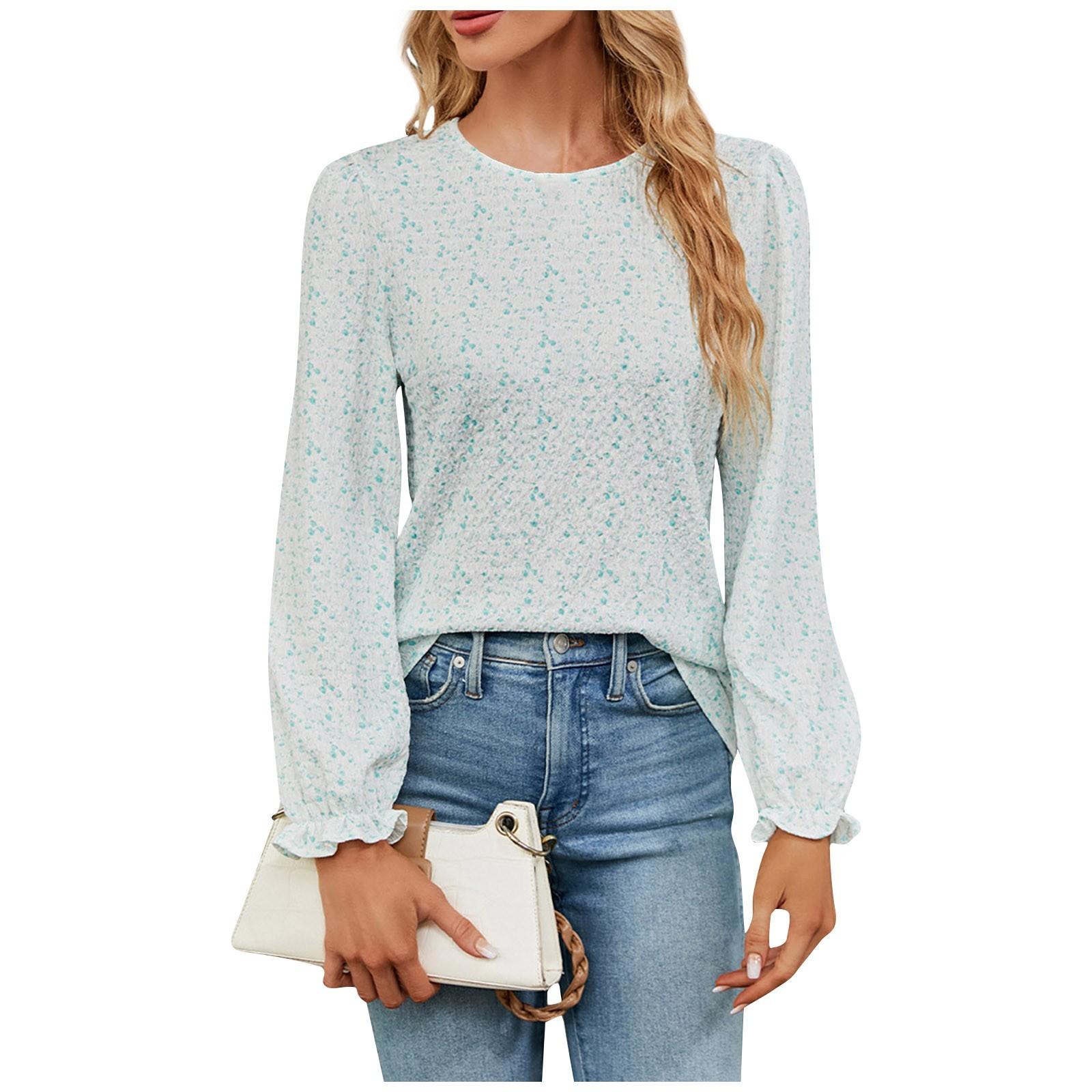 Женский модный сексуальный удобный маленький пуловер с круглым вырезом и цветочным принтом — фото 9