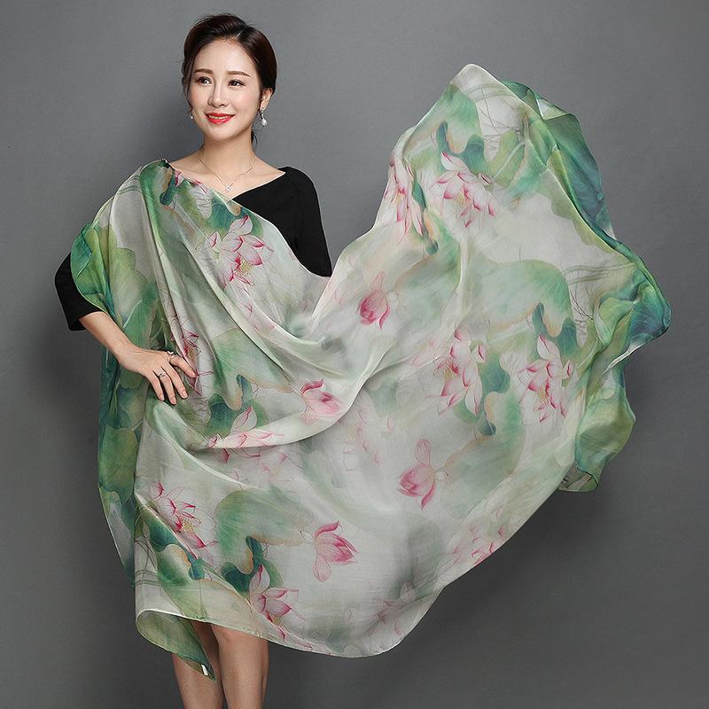 New 100% Mulberry Silk Silk Scarf Pure Chiffon Silk Scarf Shawl Exquisite Scarf Yarn