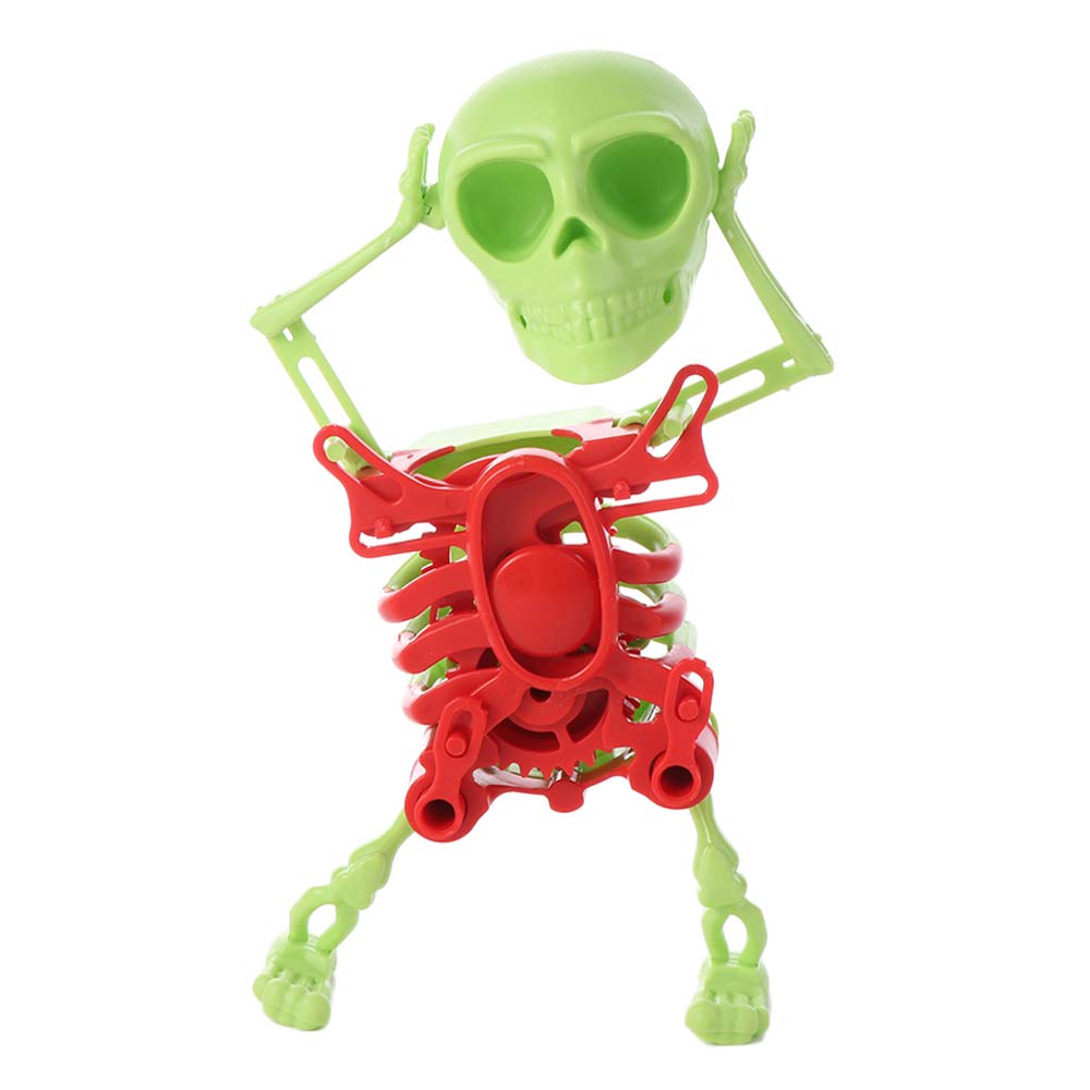 Dancing Skull Wind-up Dancing Skeleton Toy Plastic Spring Clockwork Toy  Desktop Ornament