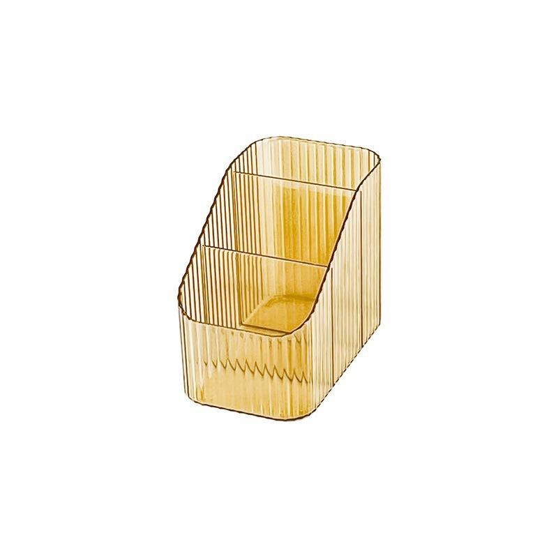 Desktop Transparent Cosmetics Storage Tube, Trapezoidal Large Capacity Light Luxury Lipstick Sorting and Storage Rack