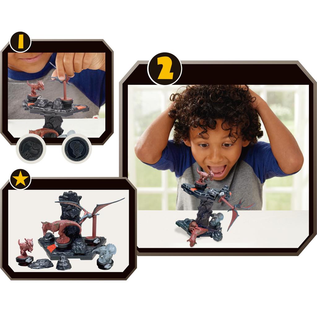 EPOCH Jurassic World Diorama Balance Game, Volcano Stage, ST Mark, Ages 4 and Up, Dinosaur Toy Game, Players: 1-4