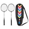 2Pcs Badminton Racquets Set Lightweight Sturdy Double Badminton Rackets with Storage Bag for 2 Player