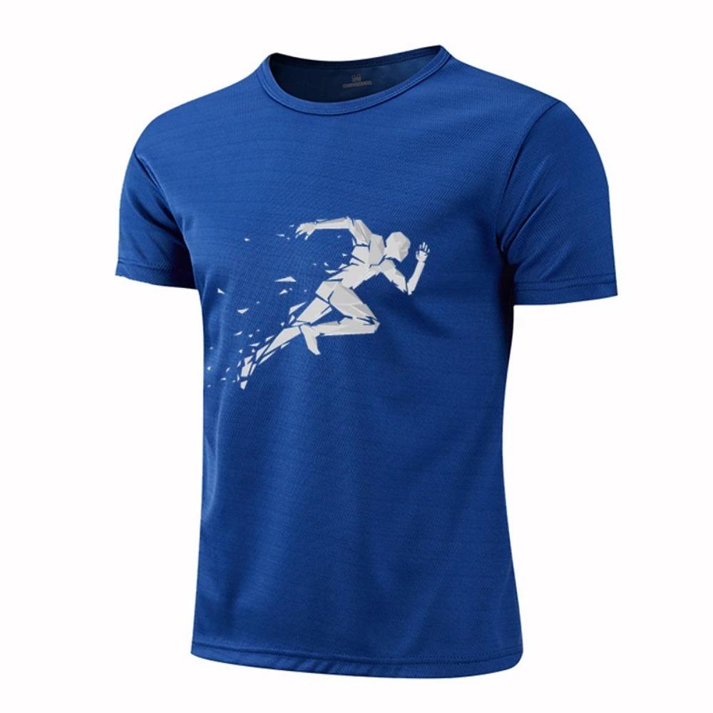 Summer New Men'S Mesh, Eye Breathable, Fast -Drying Fitness Sweatshirts Casual Short -Sleeved T -Shirt Hip -Hop Street Men'S Top