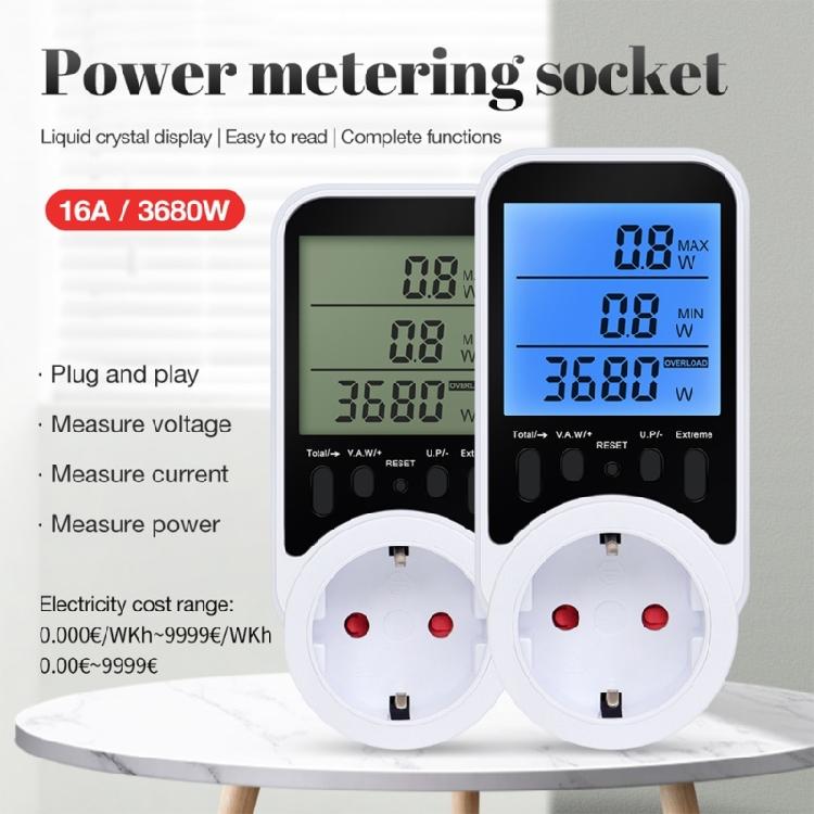 Professional Grade Power Monitoring Socket Electricity Current Detection Energy Cost Overloading Protective 3680W