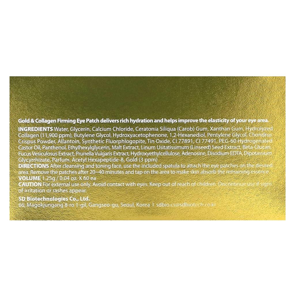 SNP Zpevňující náplast na oči Gold & Collagen, 60 listů, 1,25g (0,04 oz) každý