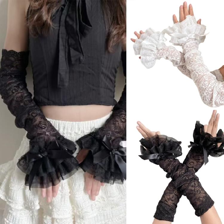 Gants demi-doigts des années 2000 pour filles adolescentes pour mariée fille photographie