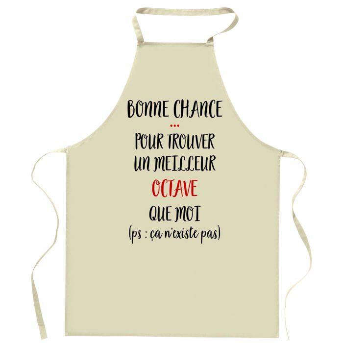 Tablier de cuisine - Octave - Humour / Cadeau original - Coton résistant - Imprimé en France