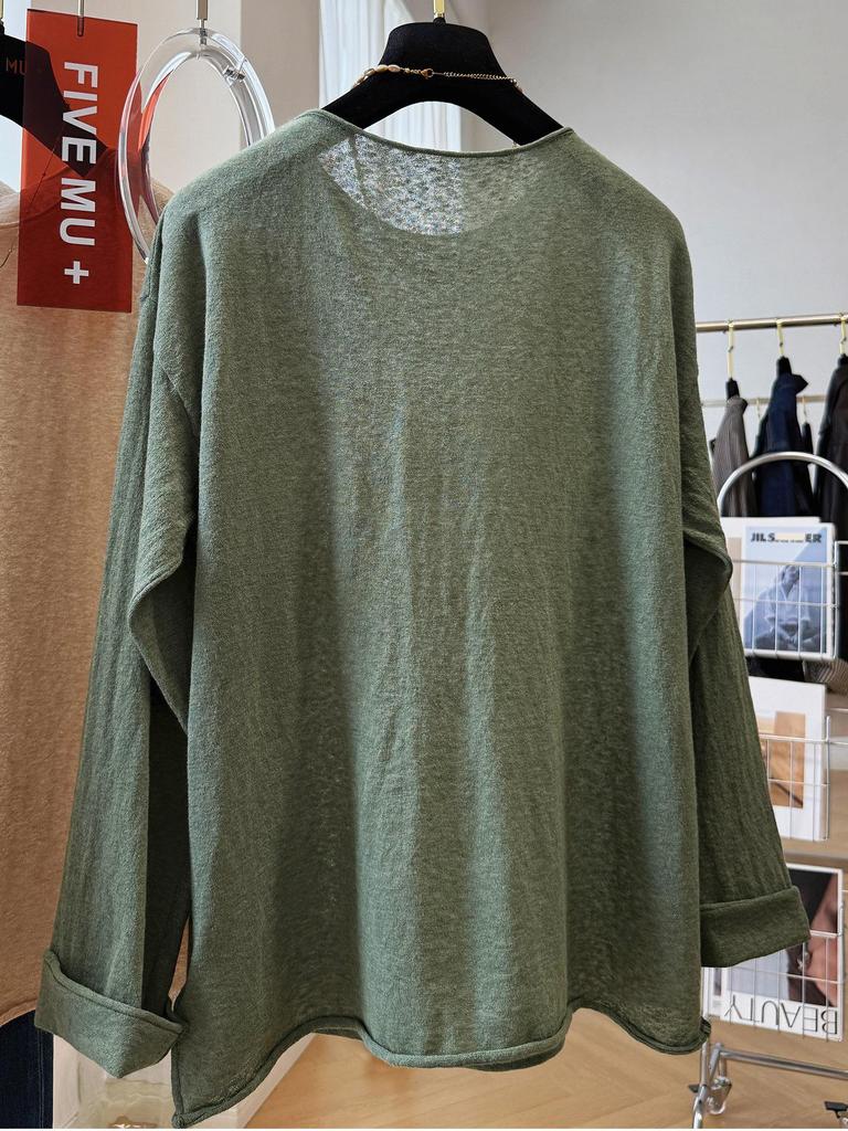 Clearance Bargains: Women's Plus Size Casual Round Neck Long Sleeve Solid Color Top