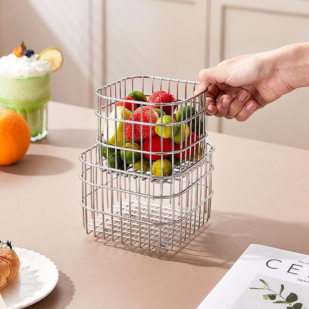 Waterproof Cosmetic Storage Box Space Saving Metal Wire Basket Countertop