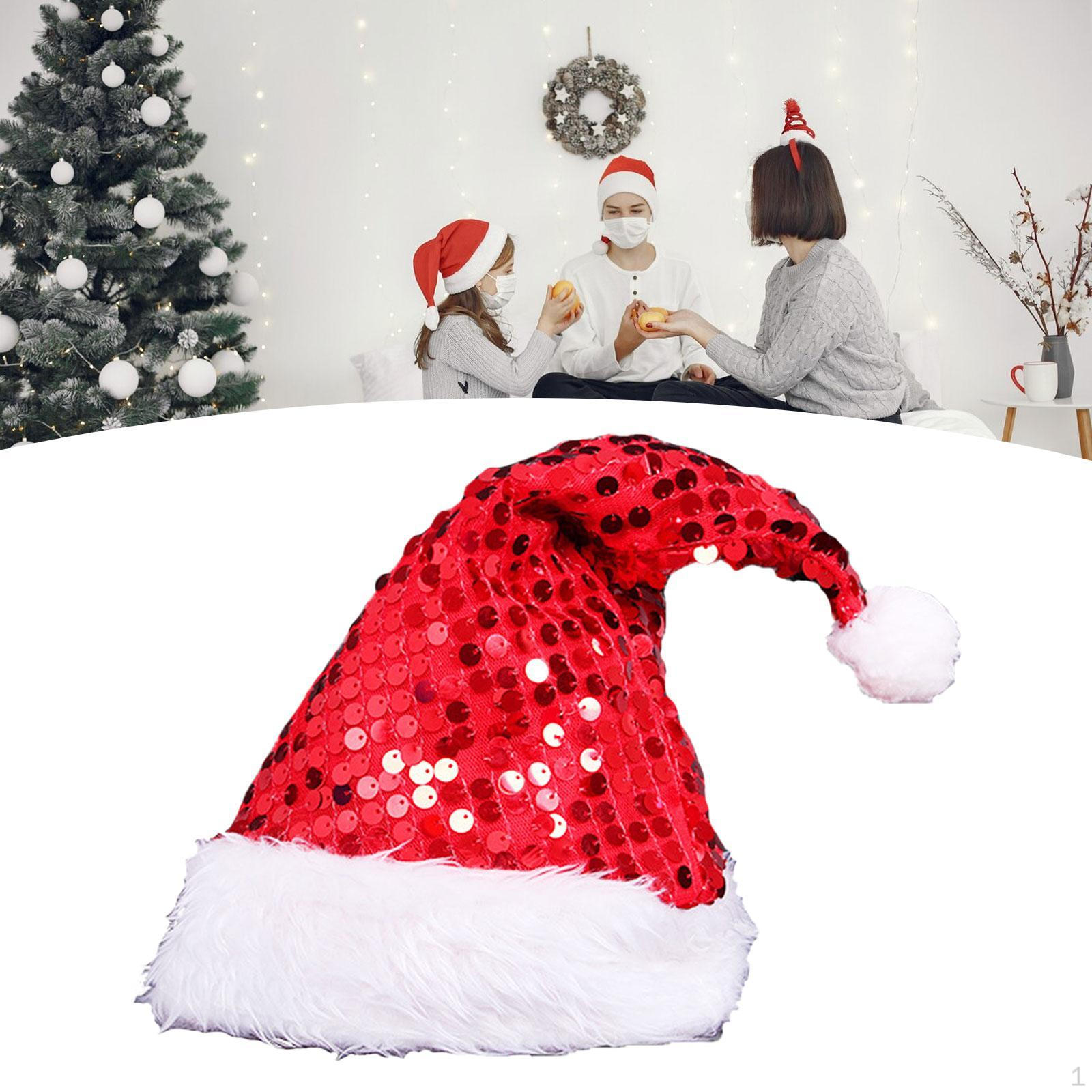 

Рождественская шапка с блестками Санта-Клаус Декор для взрослых Фотореквизит Вечеринка Клаус Шапка Главная