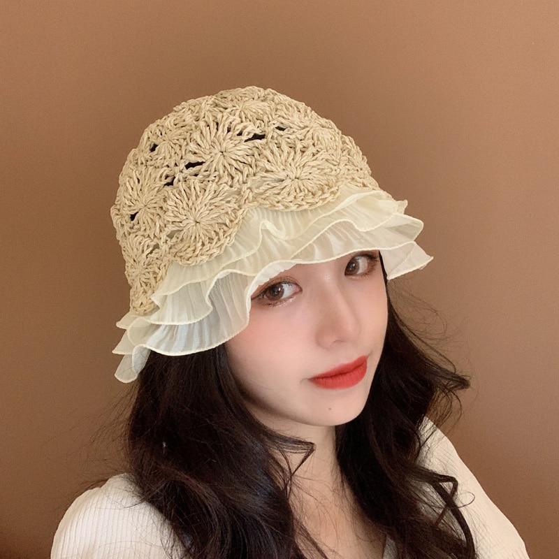 Buy Women 'S Lace Woven Hat Small Fresh 