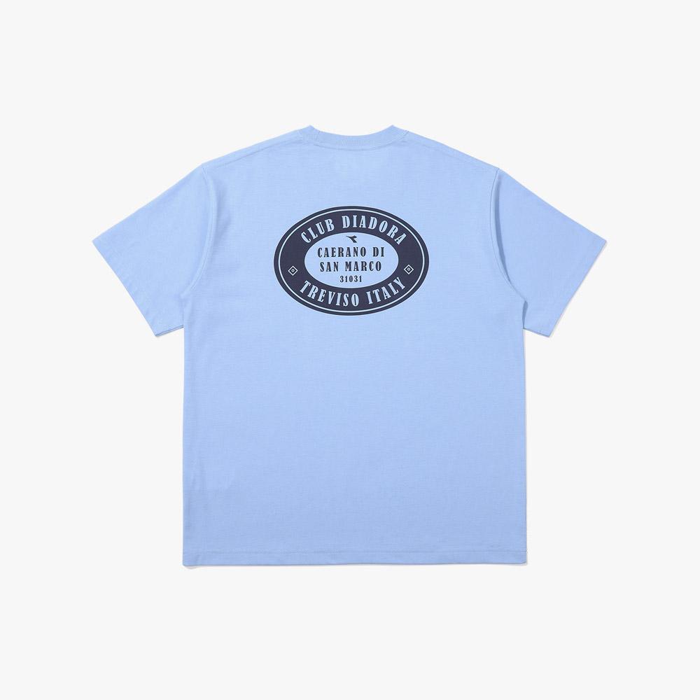Diadora Positano Circle Logo Short Sleeve T-Shirt Sky Blue