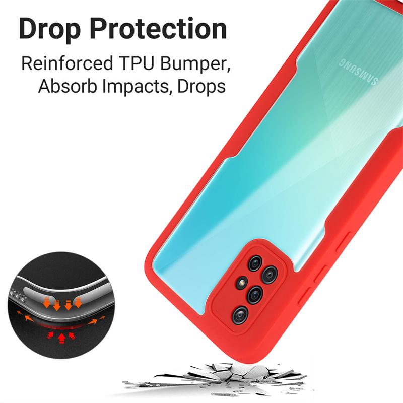 For Samsung Galaxy A51 Case 360 Clear PC Shockproof Phone Cover For GalaxyA51 A 51 With Screen Protection Silicone Bumper Funda