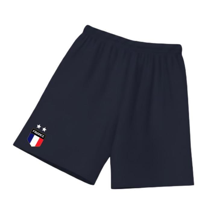 Ensemble short et maillot - France - 2 étoiles - Blanc bleu marine - Garçon - 3 à 13 ans
