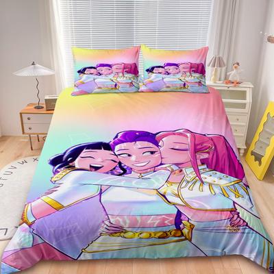 Set Biancheria da Letto K-Pop Demon Hunters Singolo Europeo Piumone Copripiumone Copriletto Federa 2-3 Pezzi Set Dimensioni Bambino Adulto