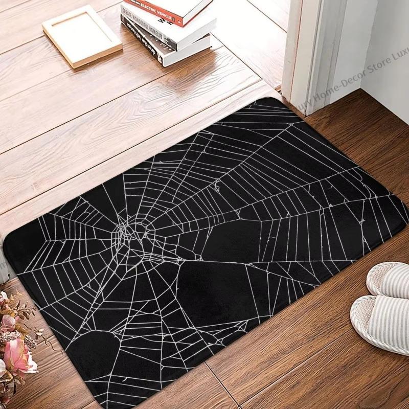 Halloween Spider Mat Non Slip Doormat Living Room Bedroom Kitchen Mat Polyester Easy Care Home Decor Rug Soft Carpet