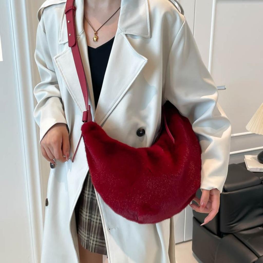 Crossbody Bag Women Plush Casual Daily