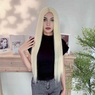 European and American Synthetic Wig Factory Straight Rice White Women's Fashion Charm Synthetic Wig