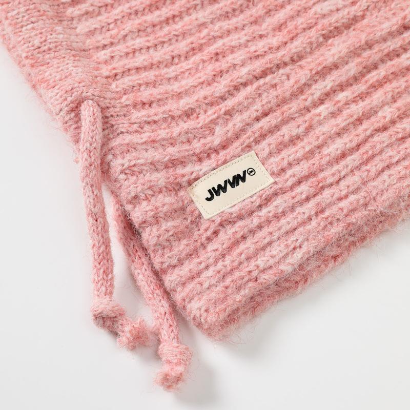 2025 Women's Knitted Balaclava Hat & Scarf Combo - Autumn/Winter Wool Ear Protection