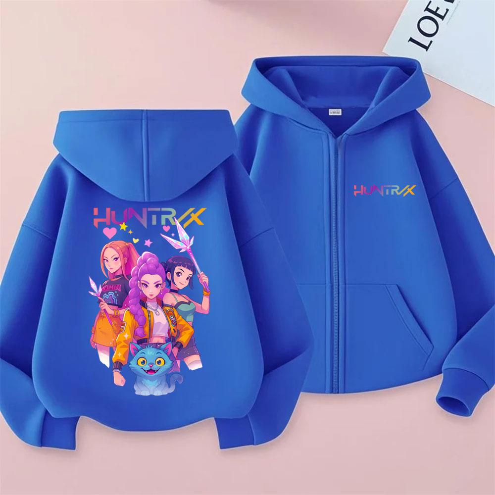 Kpop Dämonenjäger Rumi Mira Zoey Derpy Tiger Reißverschluss Hoodie Herren Damen Mode Oversized Streetwear Männlich Lässig Kapuzenpullover mit Reißverschluss