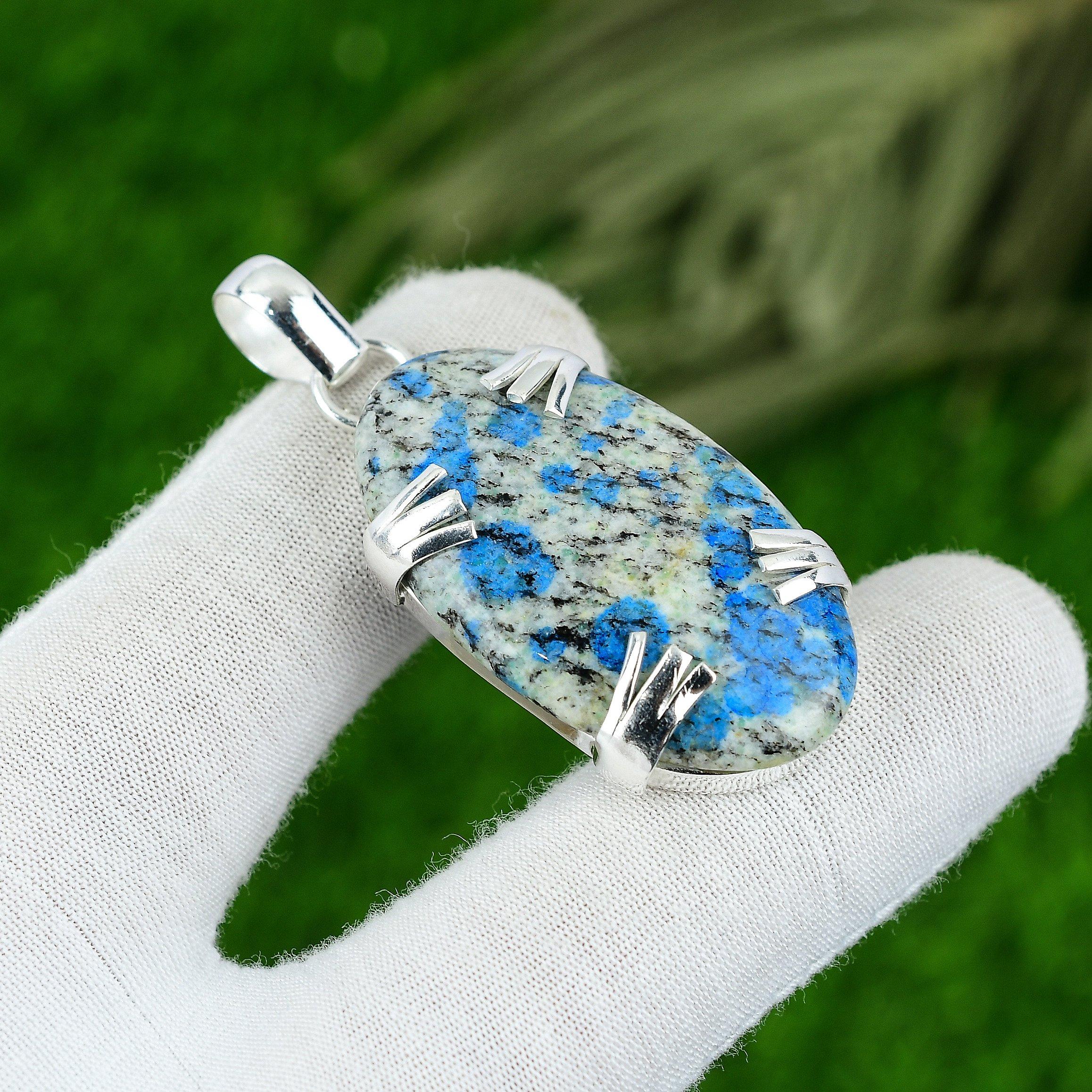 

Womens day Deal Oval K2 Jasper Gemstone Handcrafted Pendant 925 Sterling Silver