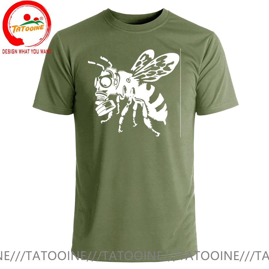 Funny Design Bee With Gasmask Sred Doublet Unisex Fashion Trendy Casual Clothing Stylish Tops Tee Shirt Leisure Tshirt Unisexs