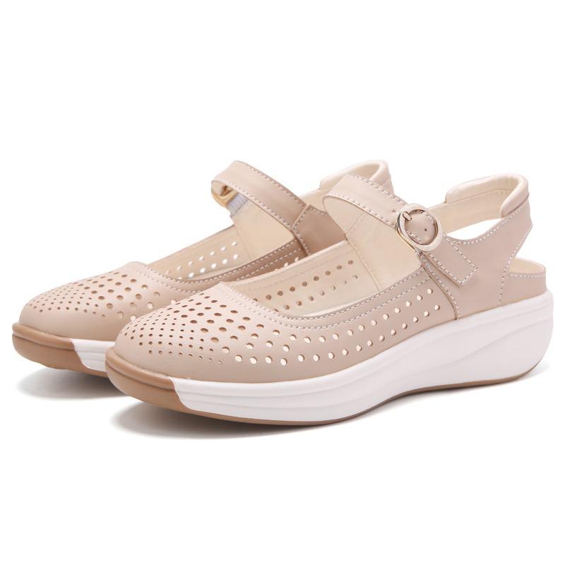 Muffin Rutschfeste Dicke Sohle Sandalen Damen Neu Lässig Atmungsaktiv Schweißschuhe Große Größe