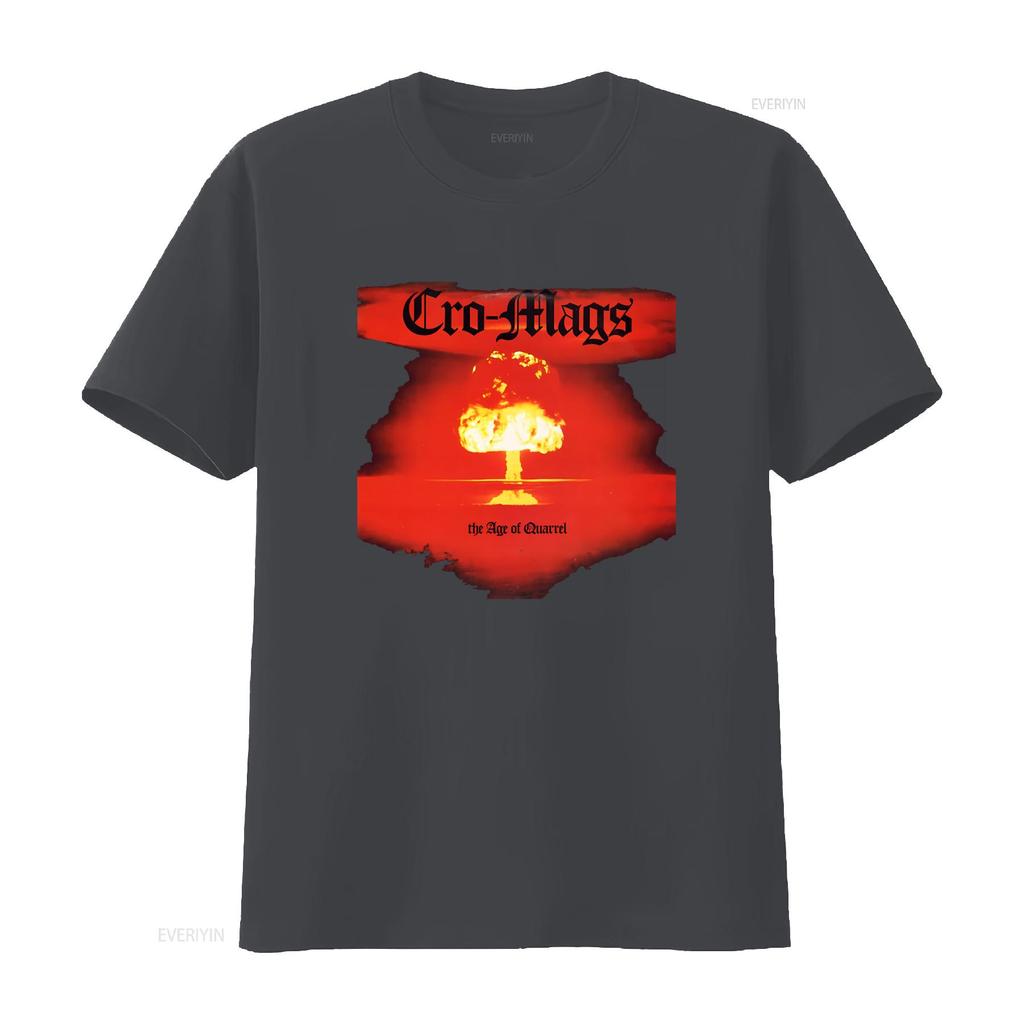 CRO MAGS The Age of Quarrel Print T-Shirt für Herren Rockband-Stil vintage gewaschen Lässig Stilvoll Grafik Streetwear Bequem