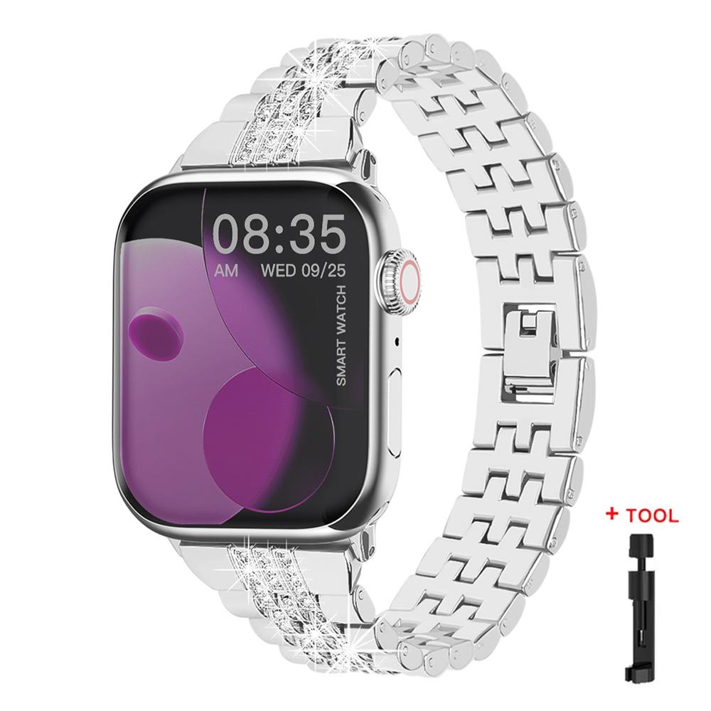 Brățară Metalică cu Diamante pentru Apple Watch Ultra 3/2 49mm Seria 11 10 9 8 7 6 5 SE Bandă de Lux pentru Femei pentru Iwatch 38 40 42 44 45 46mm