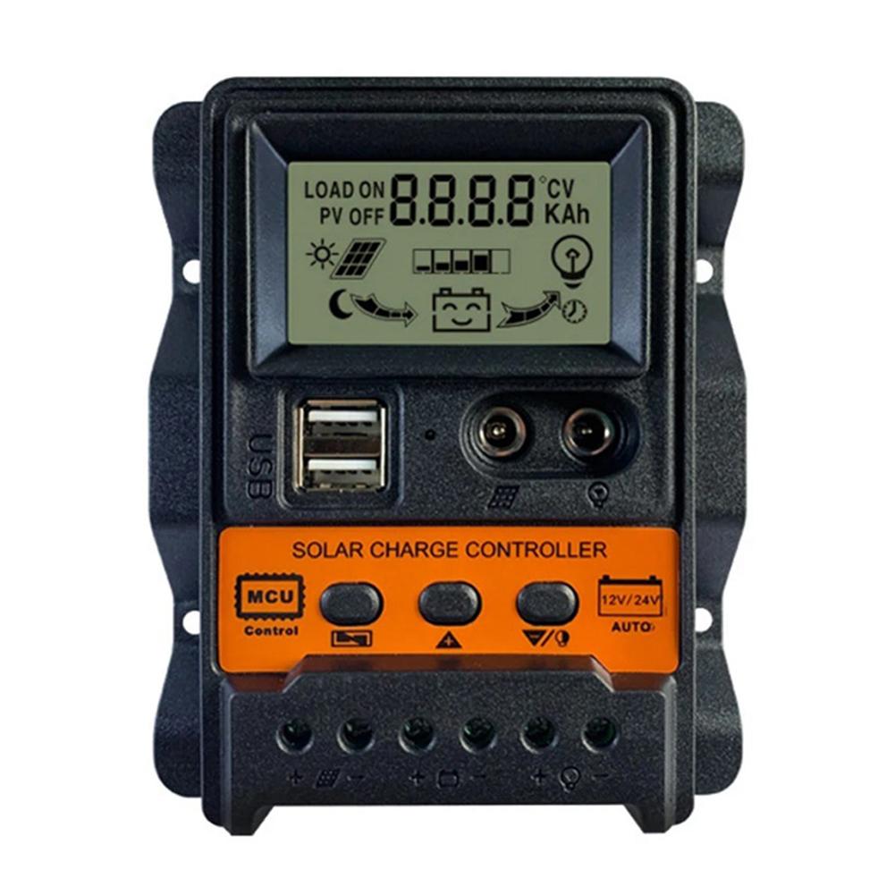 10A/20A/30A Solar Charge Controller LCD Display Solar Charge Regulator Current PWM Controller for Solar Panel Lead Acid Battery