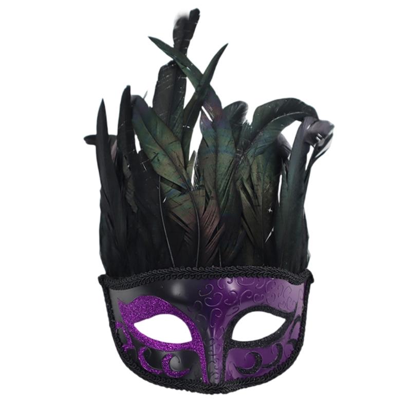 Маска-маскарад с перьями Маска для косплея на Хэллоуин Маска на поллица для женщин и мужчин Хэллоуин Маскарад Хэллоуин Наряд