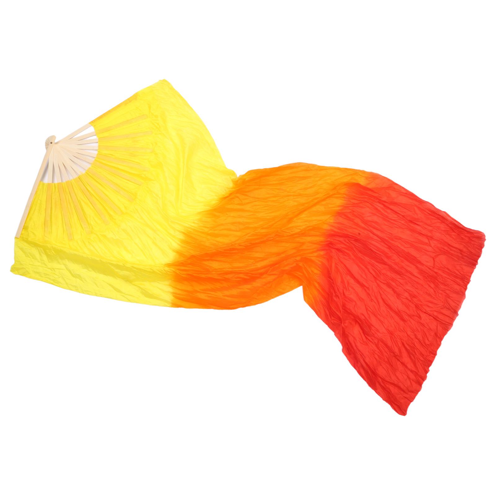 

Легкие веера для танца живота из искусственного шелка, гибкий танцевальный веер, бамбуковый длинный веер, веер для танцев для выступлений и тренировок 4