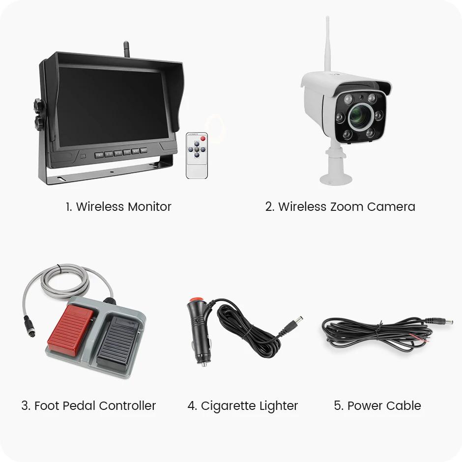 

Бездротова камера для крана GreenYi 9 монітор DVR 30-кратне збільшення Збільшення Зум AHD Wi-Fi набір для відображення для баштового крана Камінь Караван No SD Card