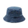Bucket Hat Solid Color Washed Vintage Anti-UV Sunscreen Decorative Denim Unisex Women Men Cap Headwear