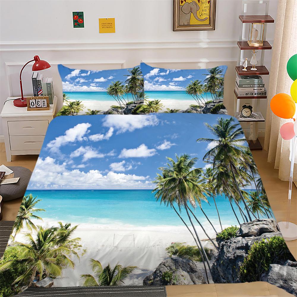 3D Scenery Printing Bed Set Cover Twin Size Polyester Soft Bedspreads Woman High Ranking Home Bedclothes