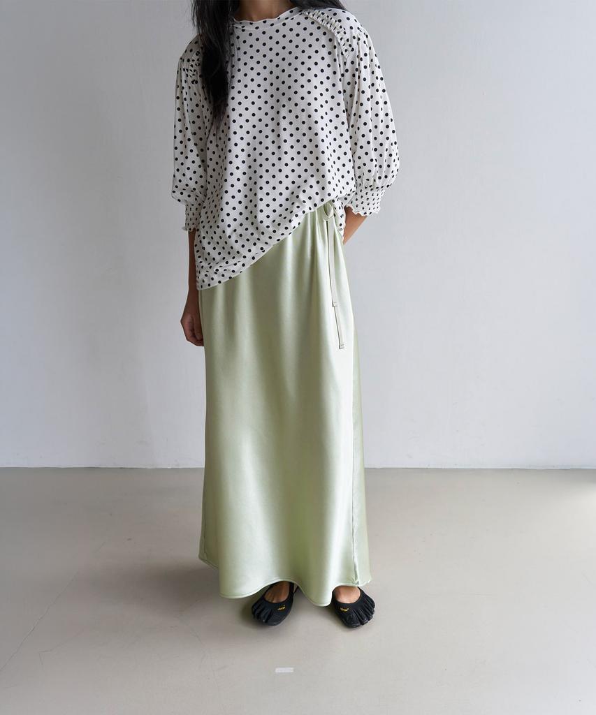 Odeukaelol Satin Long Skirt_Mint