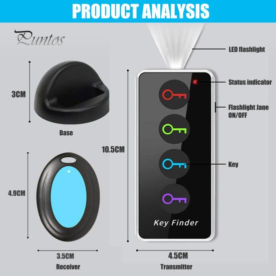 Anti-Lost Alarm Tracking Device Portable Wireless 80dB 30m Distance 499.82MHz One Click Search Tracker ABS Four Colors Key Finder Home Supply