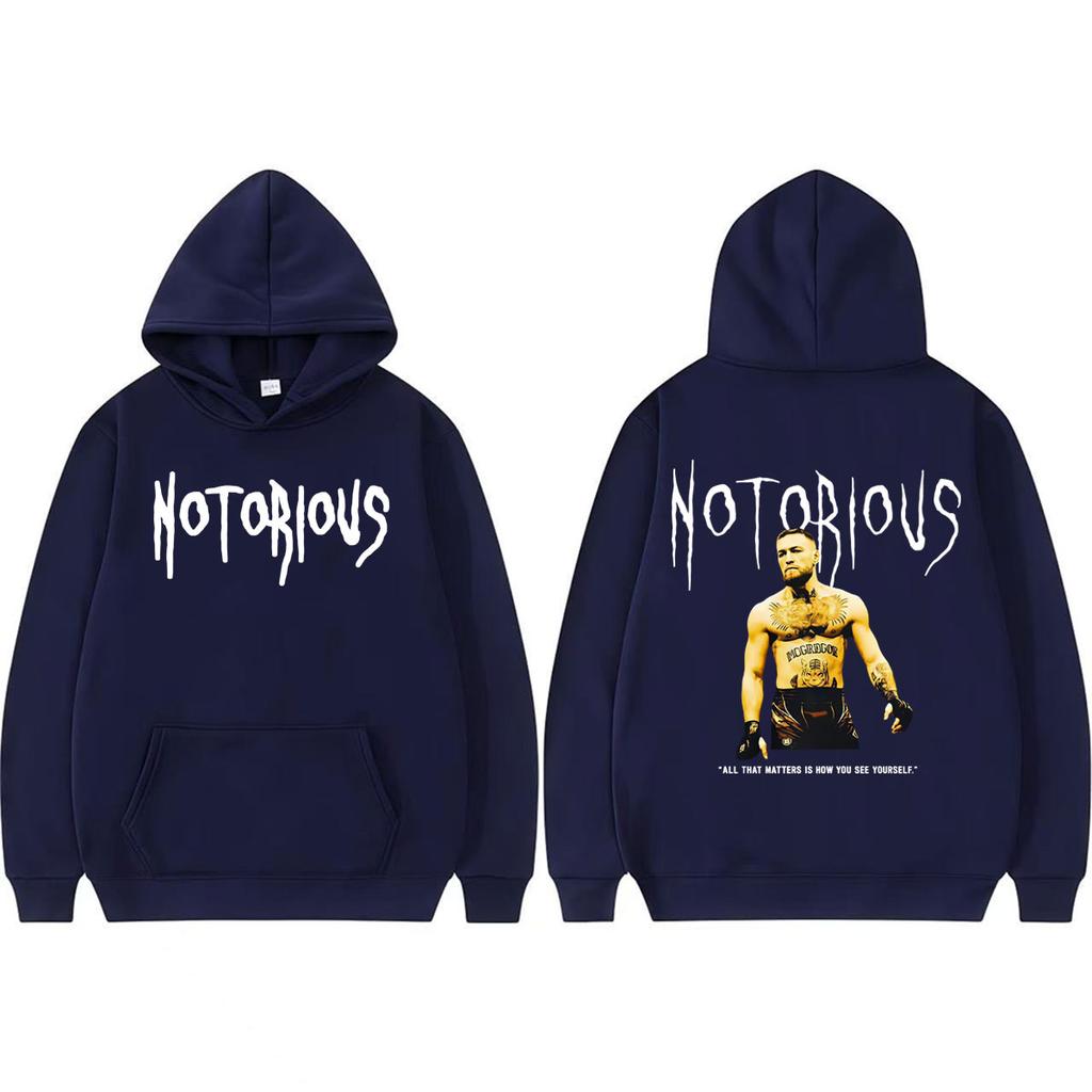 Conor McGregor The Notorious Merch Sweatshirt Erkek Kadın Moda Günlük Polar Kapüşonlu Sweatshirt Retro Kapüşonlu Svetşörtler
