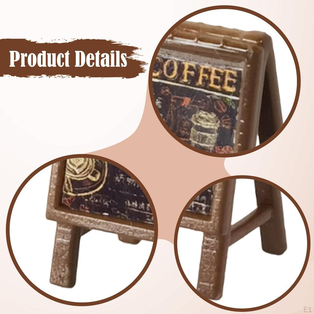 1/64 Dollhouse Coffee Bar Sign Board Miniature Sidewalk Signs Landscape Adult Gift 1:64 A Frame