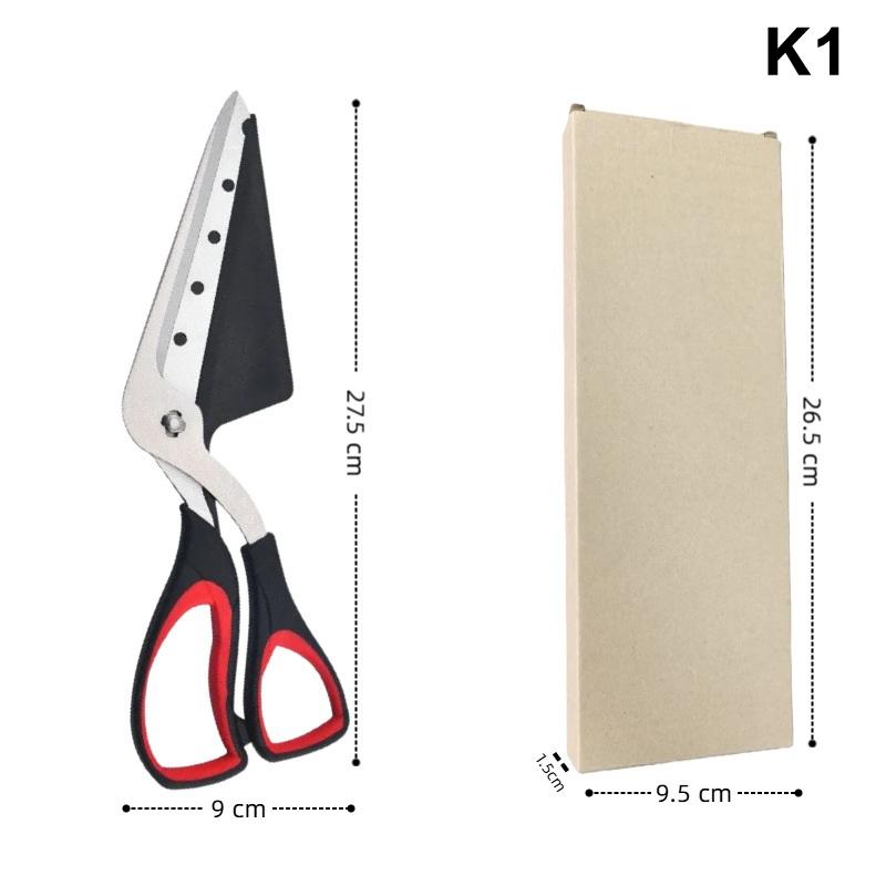 

Multifunctional Pizza Scissors Stainless Steel Blade Detachable Cutting Tools Ergonomic Grip Black&Red For Restaurant Kitchen K1
