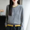 Dámský pletený kardigan s kulatým výstřihem Andy Cashmere Sweater Coat - Podzim 2025, Korejský styl