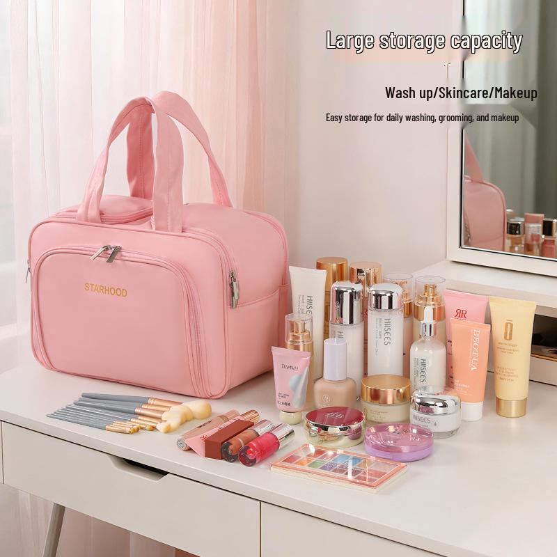 Large Capacity Multi-functional Makeup Bag with Multi-layer Compartments - Portable Travel Toiletry Storage Bag