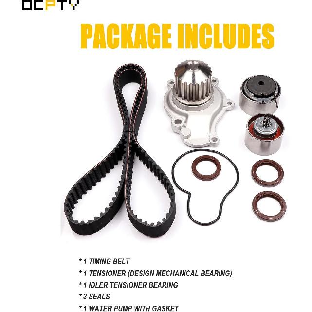 OCPTY Fits for 2002-2009 2.4L Jeep Wrangler Liberty Dodge Caravan Stratus Chrysler Sebring PT Cruiser Voyager 2.4L L4 DOHC Timing Belt Water Pump Kit