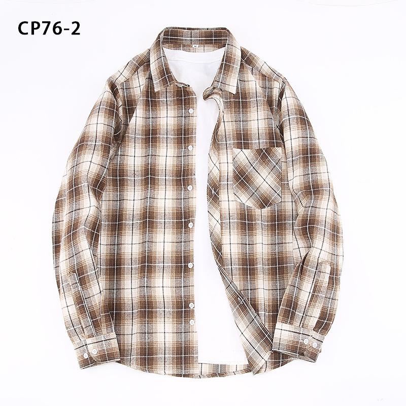 

Men s Casual Plaid Long Sleeve Button Down Shirt S коричневый
