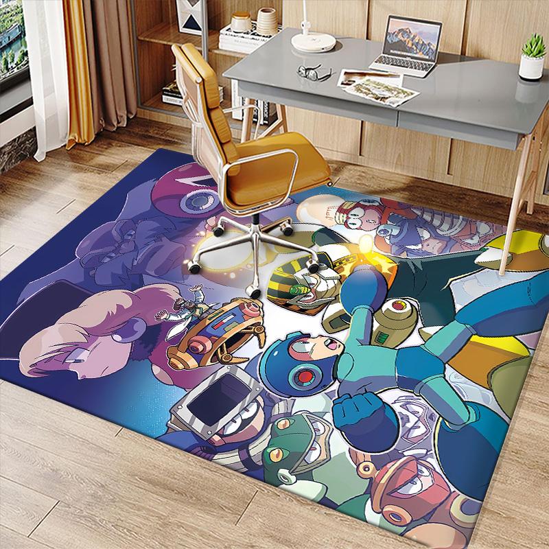 Cartoon Rockman Game Megaman1 Printed Absorbent Washable Carpet, Non-Slip Bathroom Mats, Kitchen Rugs, Yoga Mat,Living Room Entrance, Camping Picnic R