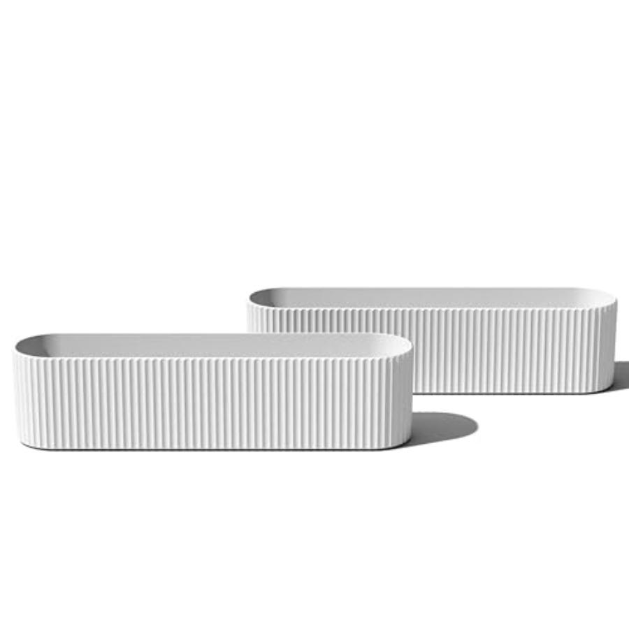 

Demi Series Window Box Planter - Long Planter Box for Windowsill/Balcony Durable Plastic-Stone Composite Material Modern Decor United States