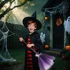 Kezvmhy Kids' Halloween Witch Broom, Witch Costume Toy Broom for Girls | Perfect for Seasonal Events, Pretend Play, Preschool Recitals, and Birthday P