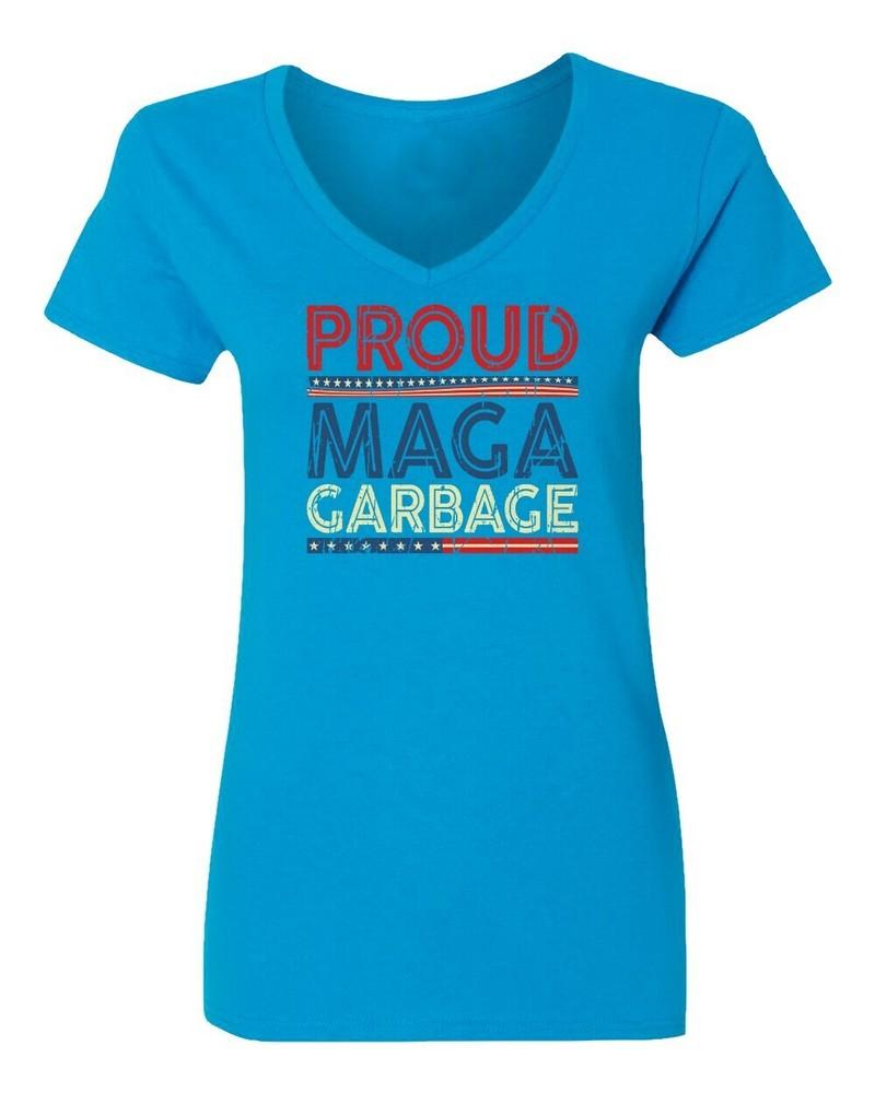 Proud Maga Garbage Trump Supporter 2024 Elections Ladies  V-Neck Tshirt Unisex T-Shirt S